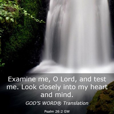 Picture 03 - Psalm 26:2 GW - Examine me, O Lord, and test me. Look closely - Bible Verse Picture