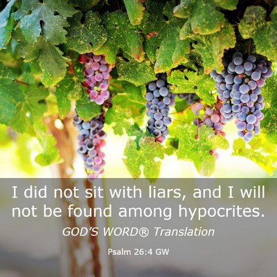 Picture 03 - Psalm 26:4 GW - I did not sit with liars, and I will not be found - Bible Verse Picture