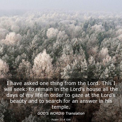 Picture 03 - Psalm 27:4 GW - I have asked one thing from the Lord. This I will - Bible Verse Picture