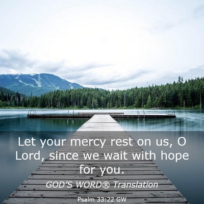 Picture 03 - Psalm 33:22 GW - Let your mercy rest on us, O Lord, since we wait - Bible Verse Picture