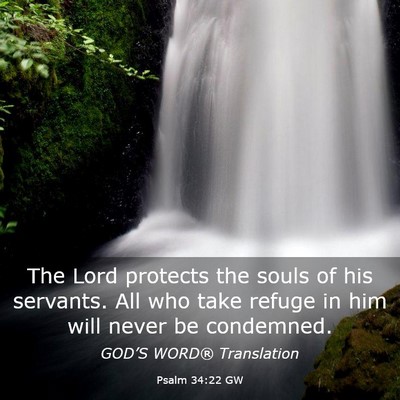 Picture 03 - Psalm 34:22 GW - The Lord protects the souls of his servants. All - Bible Verse Picture