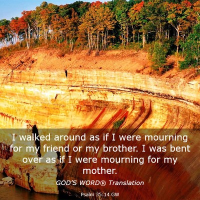 Picture 03 - Psalm 35:14 GW - I walked around as if I were mourning for my - Bible Verse Picture