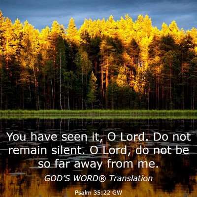 Picture 03 - Psalm 35:22 GW - You have seen it, O Lord. Do not remain silent. O - Bible Verse Picture