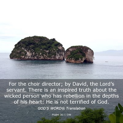Picture 03 - Psalm 36:1 GW - For the choir director; by David, the Lord’s - Bible Verse Picture