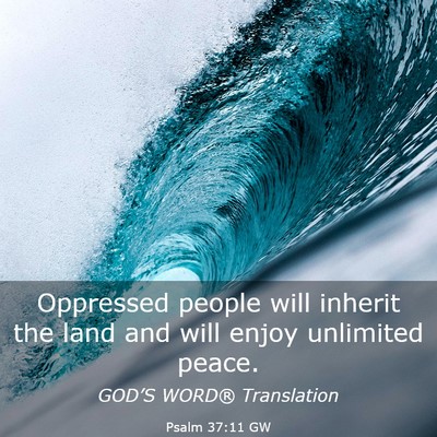 Picture 03 - Psalm 37:11 GW - Oppressed people will inherit the land and will - Bible Verse Picture