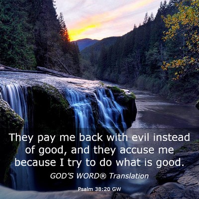 Picture 03 - Psalm 38:20 GW - They pay me back with evil instead of good, and - Bible Verse Picture