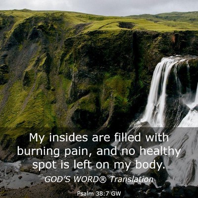 Picture 03 - Psalm 38:7 GW - My insides are filled with burning pain, and no - Bible Verse Picture