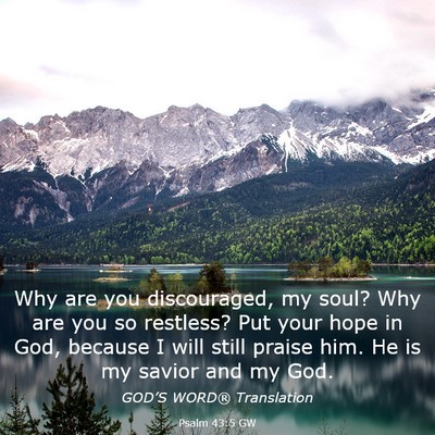 Picture 03 - Psalm 43:5 GW - Why are you discouraged, my soul? Why are you so - Bible Verse Picture