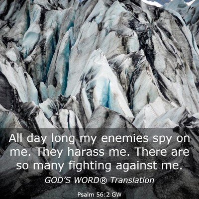 Picture 03 - Psalm 56:2 GW - All day long my enemies spy on me. They harass - Bible Verse Picture