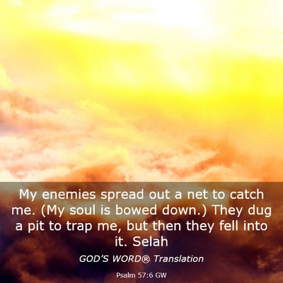 Picture 03 - Psalm 57:6 GW - My enemies spread out a net to catch me. (My soul - Bible Verse Picture