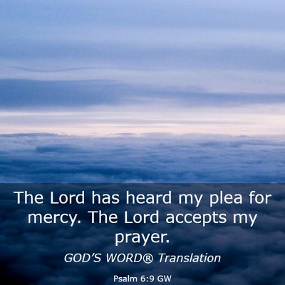 Picture 03 - Psalm 6:9 GW - The Lord has heard my plea for mercy. The Lord - Bible Verse Picture