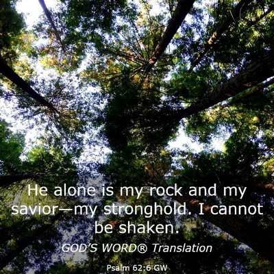 Picture 03 - Psalm 62:6 GW - He alone is my rock and my savior—my - Bible Verse Picture