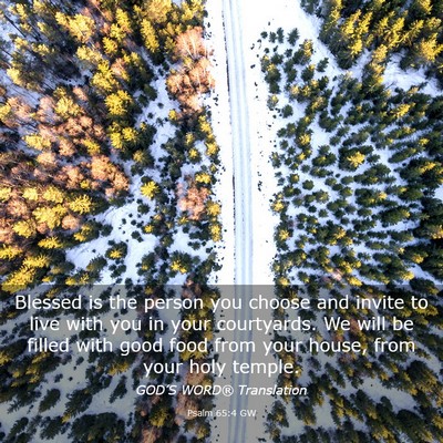 Picture 03 - Psalm 65:4 GW - Blessed is the person you choose and invite to - Bible Verse Picture