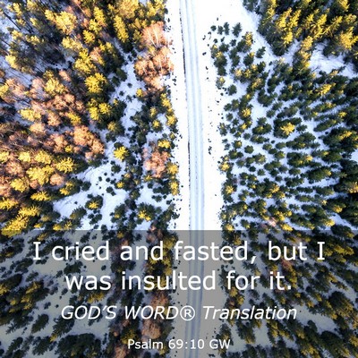 Picture 03 - Psalm 69:10 GW - I cried and fasted, but I was insulted for - Bible Verse Picture