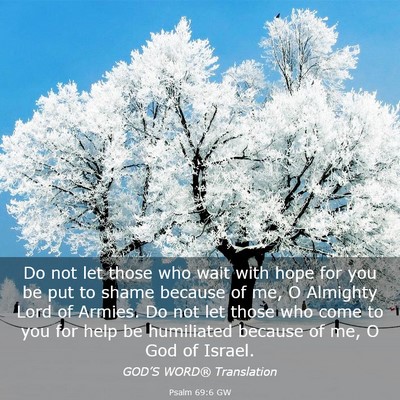 Picture 03 - Psalm 69:6 GW - Do not let those who wait with hope for you be - Bible Verse Picture
