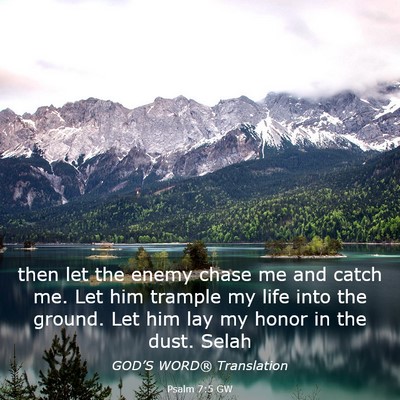 Picture 03 - Psalm 7:5 GW - then let the enemy chase me and catch me. Let him - Bible Verse Picture