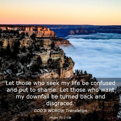 Picture 03 - Psalm 70:2 GW - Let those who seek my life be confused and put to - Bible Verse Picture