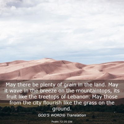 Picture 03 - Psalm 72:16 GW - May there be plenty of grain in the land. May it - Bible Verse Picture