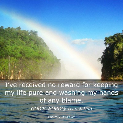 Picture 03 - Psalm 73:13 GW - I’ve received no reward for keeping my life - Bible Verse Picture
