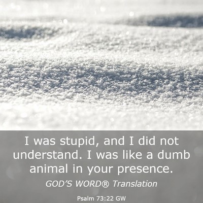Picture 03 - Psalm 73:22 GW - I was stupid, and I did not understand. I was - Bible Verse Picture