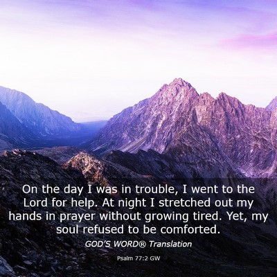 Picture 03 - Psalm 77:2 GW - On the day I was in trouble, I went to the Lord - Bible Verse Picture