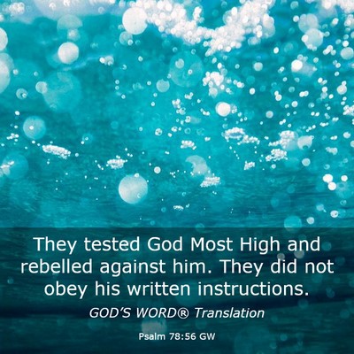 Picture 03 - Psalm 78:56 GW - They tested God Most High and rebelled against - Bible Verse Picture