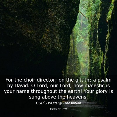 Picture 03 - Psalm 8:1 GW - For the choir director; on the gittith; a psalm - Bible Verse Picture