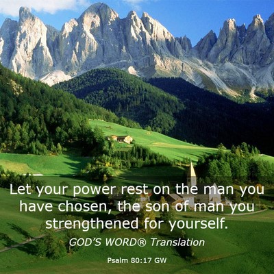 Picture 03 - Psalm 80:17 GW - Let your power rest on the man you have chosen, - Bible Verse Picture