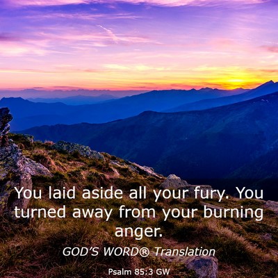 Picture 03 - Psalm 85:3 GW - You laid aside all your fury. You turned away - Bible Verse Picture