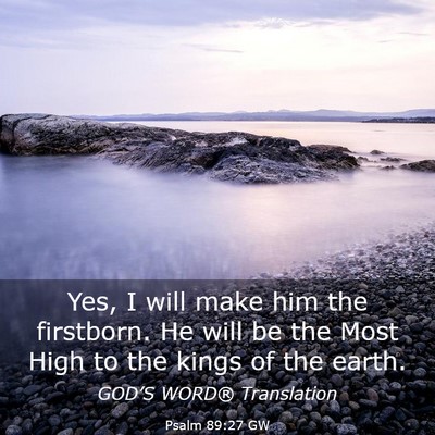 Picture 03 - Psalm 89:27 GW - Yes, I will make him the firstborn. He will be - Bible Verse Picture