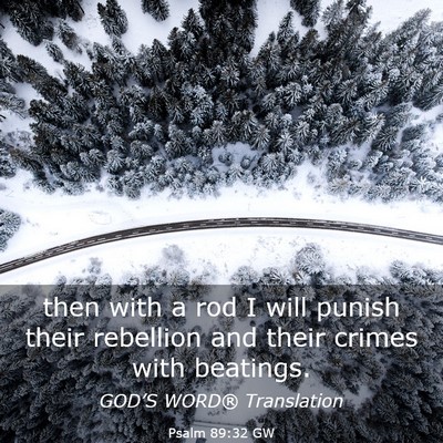 Picture 03 - Psalm 89:32 GW - then with a rod I will punish their rebellion and - Bible Verse Picture
