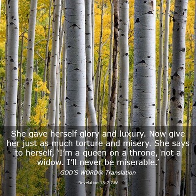 Picture 03 - Revelation 18:7 GW - She gave herself glory and luxury. Now give her - Bible Verse Picture