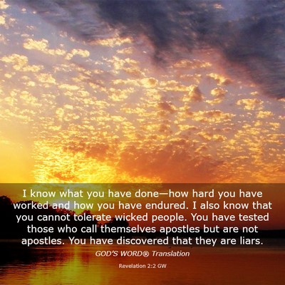 Picture 03 - Revelation 2:2 GW - I know what you have done—how hard you have - Bible Verse Picture