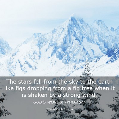 Picture 03 - Revelation 6:13 GW - The stars fell from the sky to the earth like - Bible Verse Picture