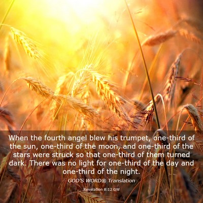 Picture 03 - Revelation 8:12 GW - When the fourth angel blew his trumpet, one-third - Bible Verse Picture