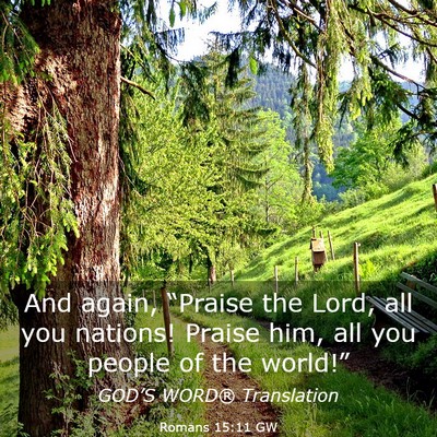 Picture 03 - Romans 15:11 GW - And again, “Praise the Lord, all you nations! - Bible Verse Picture