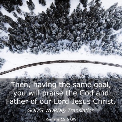 Picture 03 - Romans 15:6 GW - Then, having the same goal, you will praise the - Bible Verse Picture