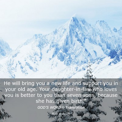 Picture 03 - Ruth 4:15 GW - He will bring you a new life and support you in - Bible Verse Picture