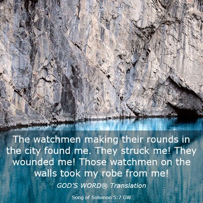 Picture 03 - Song of Solomon 5:7 GW - The watchmen making their rounds in the city - Bible Verse Picture