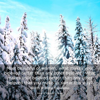 Picture 03 - Song of Solomon 5:9 GW - Most beautiful of women, what makes your beloved - Bible Verse Picture