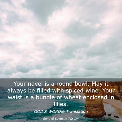 Picture 03 - Song of Solomon 7:2 GW - Your navel is a round bowl. May it always be - Bible Verse Picture