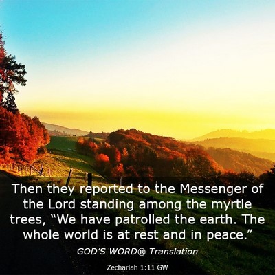 Picture 03 - Zechariah 1:11 GW - Then they reported to the Messenger of the Lord - Bible Verse Picture