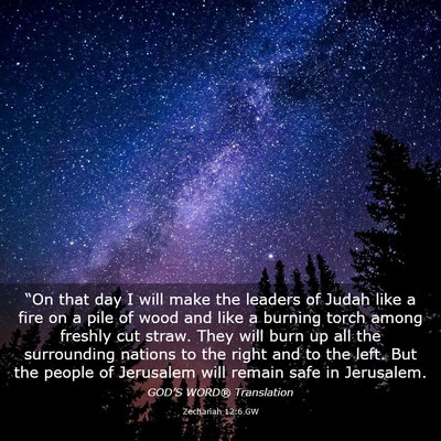 Picture 03 - Zechariah 12:6 GW - “On that day I will make the leaders of Judah - Bible Verse Picture