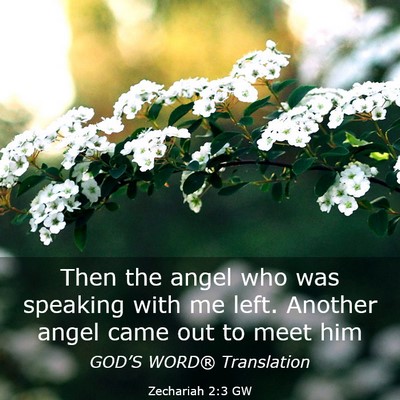 Picture 03 - Zechariah 2:3 GW - Then the angel who was speaking with me left. - Bible Verse Picture