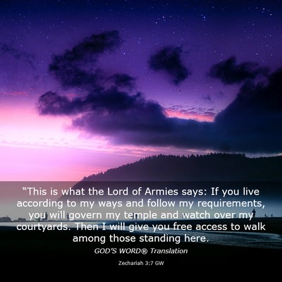 Picture 03 - Zechariah 3:7 GW - “This is what the Lord of Armies says: If you - Bible Verse Picture