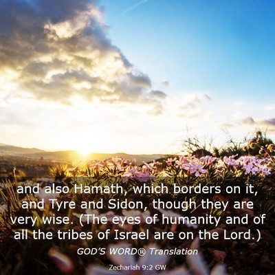 Picture 03 - Zechariah 9:2 GW - and also Hamath, which borders on it, and Tyre - Bible Verse Picture