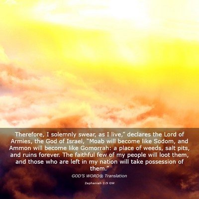 Picture 03 - Zephaniah 2:9 GW - Therefore, I solemnly swear, as I live,” - Bible Verse Picture