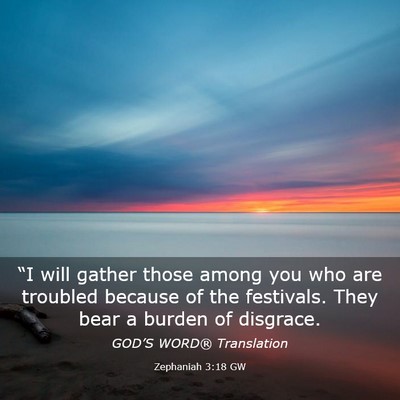 Picture 03 - Zephaniah 3:18 GW - “I will gather those among you who are troubled - Bible Verse Picture
