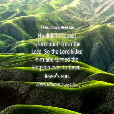 Picture 04 - 1 Chronicles 10:14 GW - He didn’t request information from the Lord. So - Bible Verse Picture