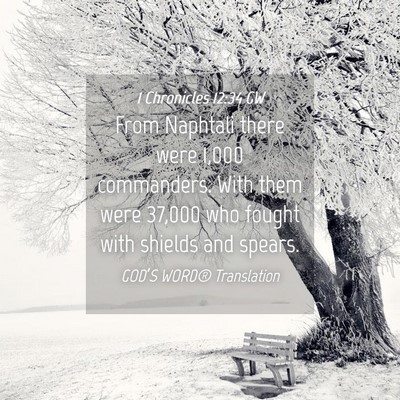 Picture 04 - 1 Chronicles 12:34 GW - From Naphtali there were 1,000 commanders. With - Bible Verse Picture